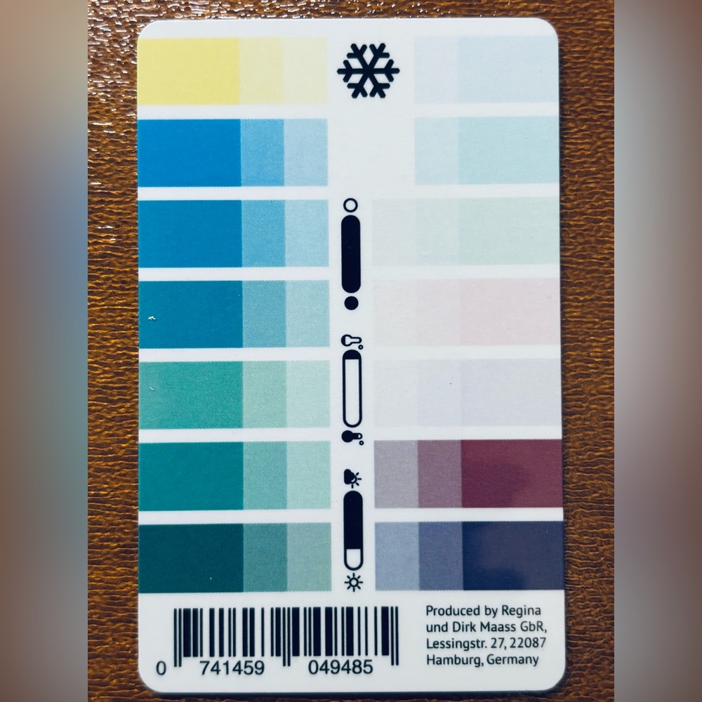 Seasonal Color Palette Swatch Card, Cool (True) Winter style fashion complexion